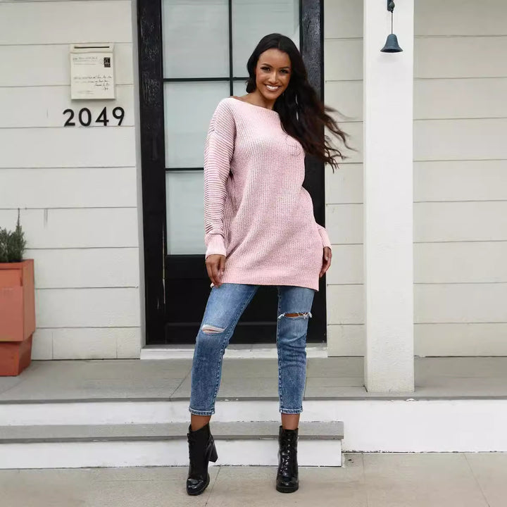 Damen Strickpullover mit weitem Schnitt und strukturierter Oberfläche Drune
