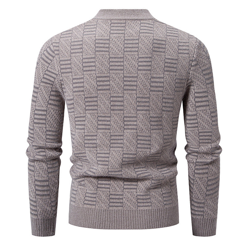 Herren Strickpullover mit strukturiertem Design und hohem Kragen Drune