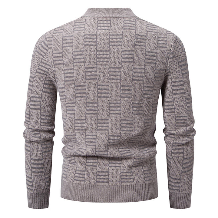 Herren Strickpullover mit strukturiertem Design und hohem Kragen Drune