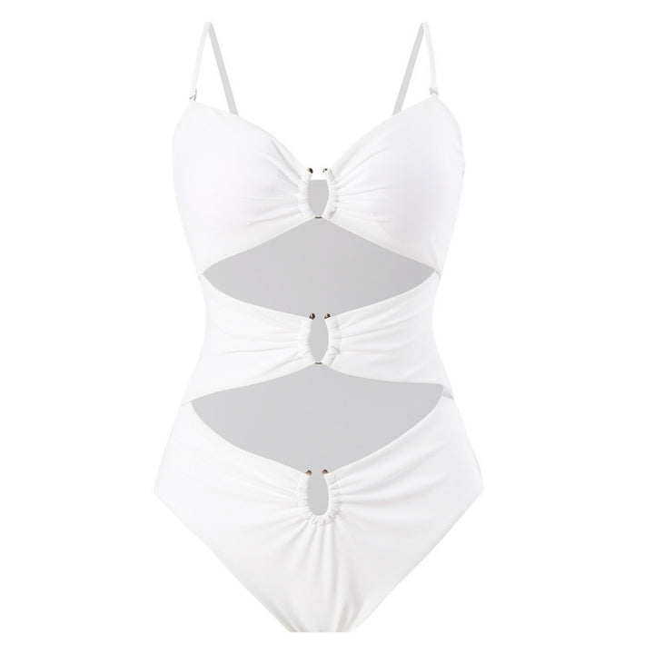 Damen Einteiler Badeanzug mit raffinierten Cut-Outs und stilvollem Wickeldetail Drune