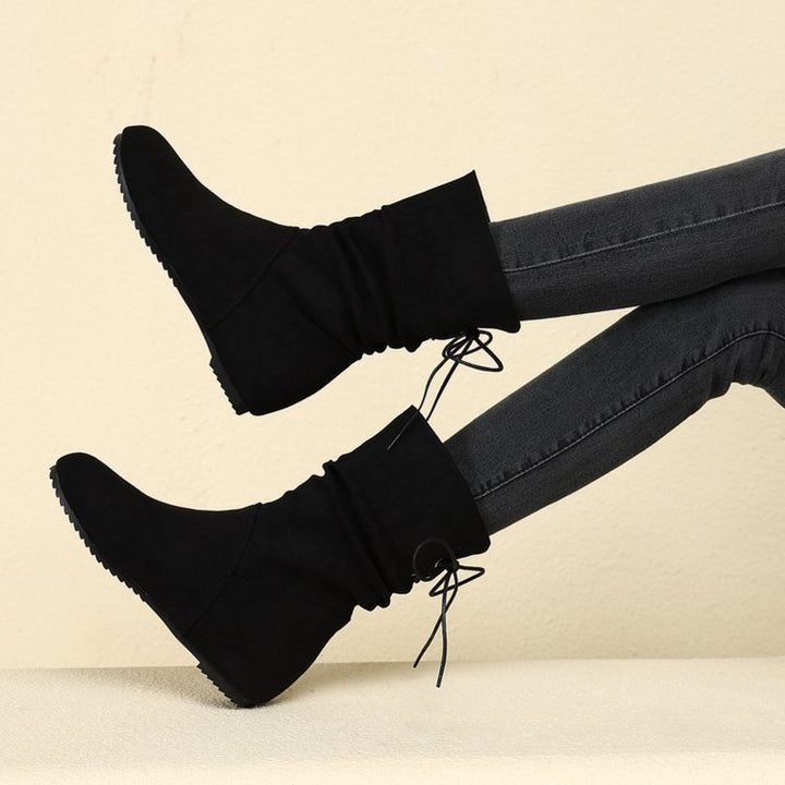 Damen Stiefeletten mit elastischen Falten und rutschfester Sohle Drune