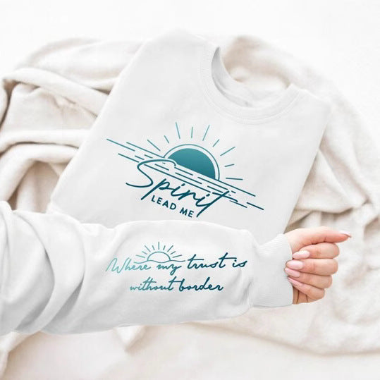 Damen Sweatshirt mit inspirierendem Druck und weich fließendem Stoff Drune