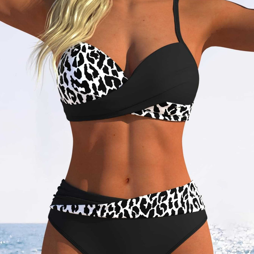 Damen Bikini-Set mit raffiniertem Wickel-Oberteil und hoher Taille Drune