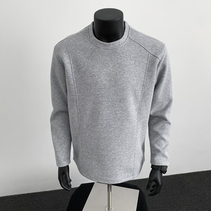 Herren nan taillierter Rundhals-Sweater aus dichtem Sweatstoff mit flachen Ziernähten und Raglanärmeln Drune