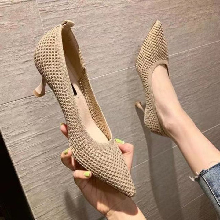 Damen elegante Spitzen-Pumps mit perforiertem Obermaterial Drune