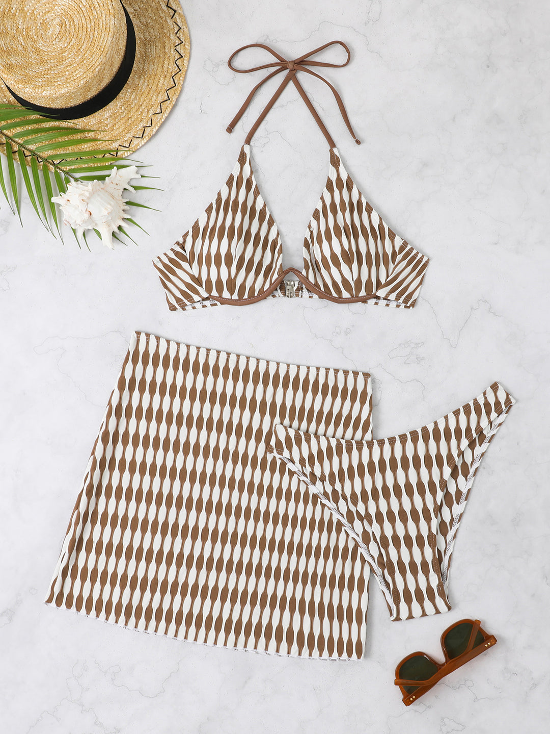 Damen Triangel-Bikini mit stylischem Wickelrock Drune