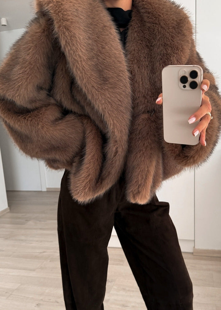 Drune | Eichen-Faux-Fur-Jacke