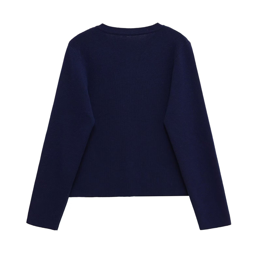 Damen lässige Strickjacke mit feinen Knopfdetails Drune