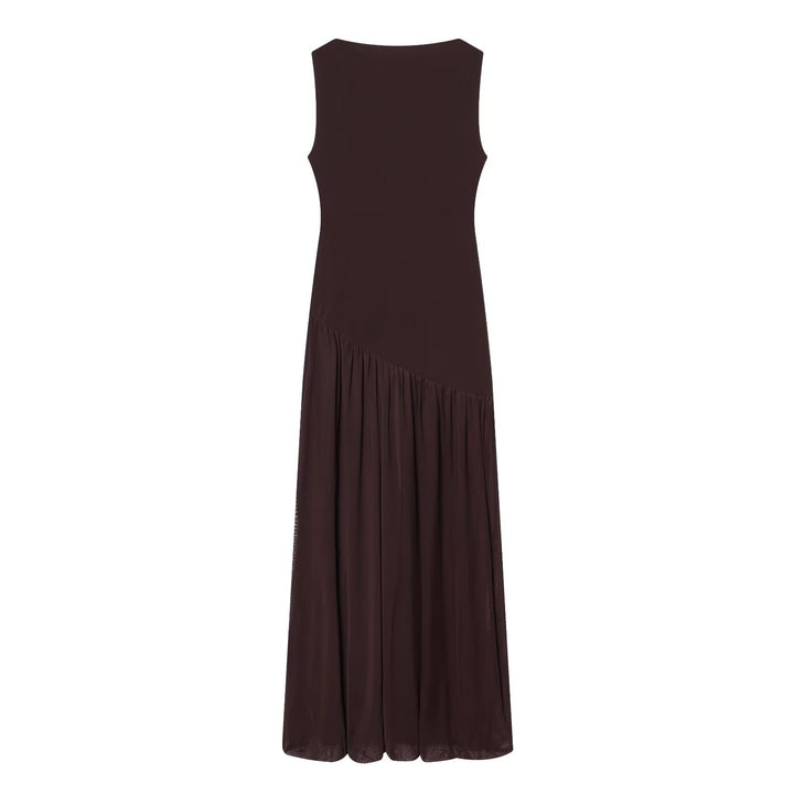 Damen Maxikleid mit elegantem Drapé und asymmetrischem Saum Drune