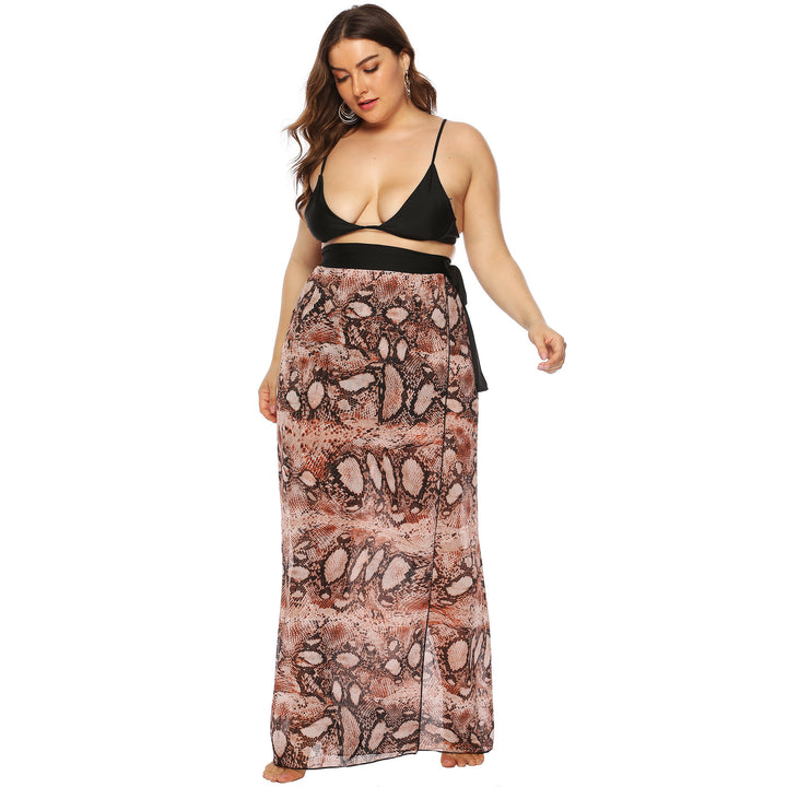 Damen Beach-Kimono aus transparentem Stoff mit trendigem Schlangenprint Drune
