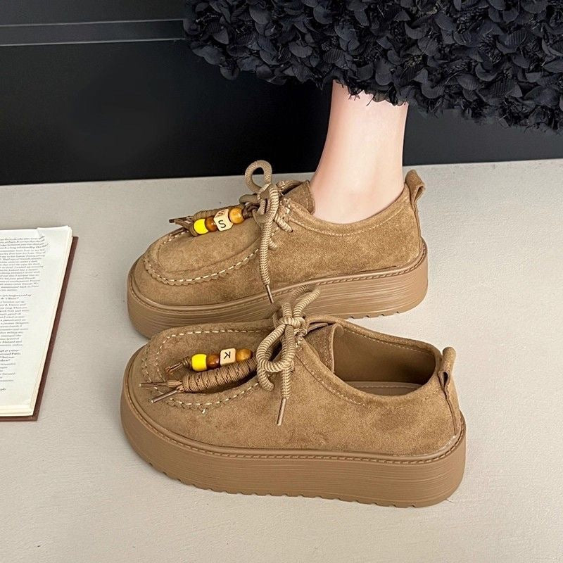 Damen Plattform Sneakers mit lässigem Wildleder-Obermaterial Drune