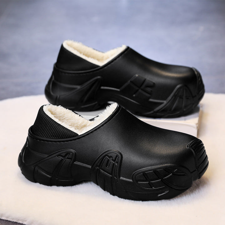 Damen Gemütliche Clogs mit flauschigem Innenfutter und rutschfester Sohle Drune