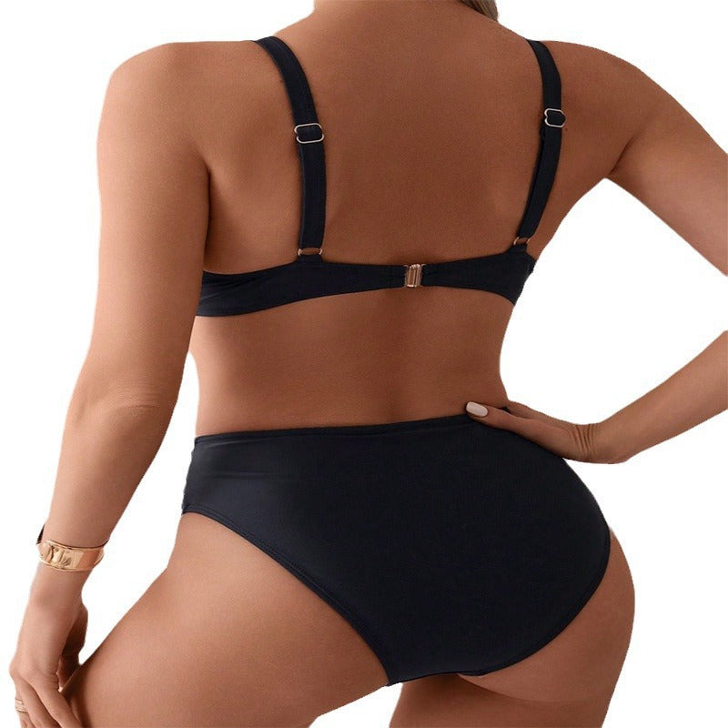 Damen Hochgeschlossener Bikini mit modischen Einsätzen Drune