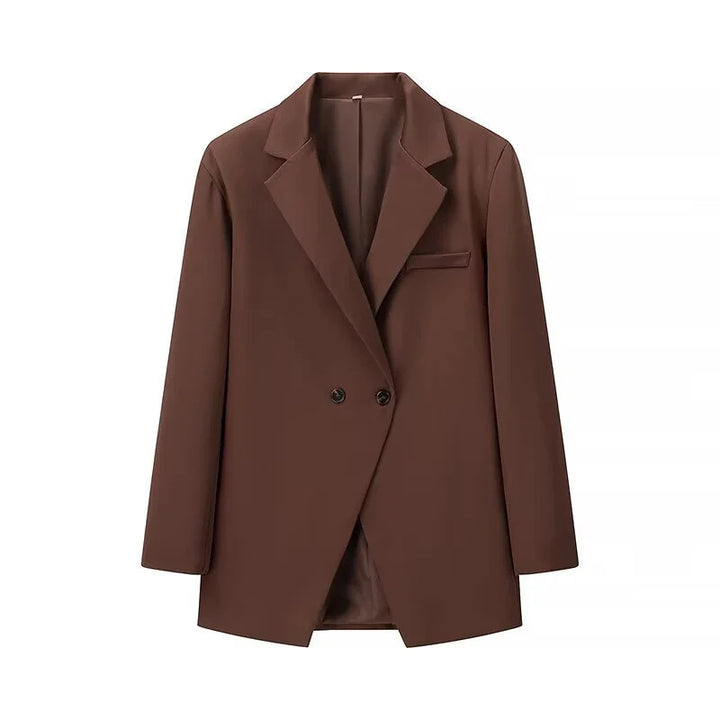 Damen eleganter Oversized-Blazer mit doppelter Knopfleiste und praktischen Taschen Drune