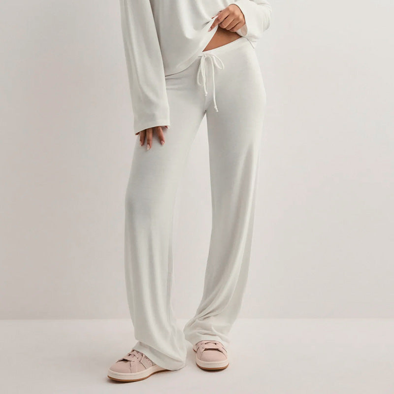 Damen bequeme Lounge-Hosen mit verstellbarem Bund Drune