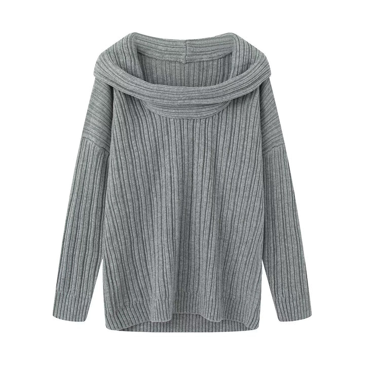 Damen Grobstrickpullover mit modischem Rollkragen Drune