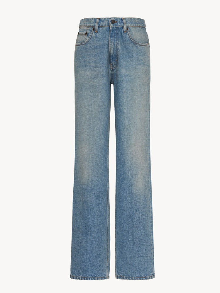 Damen Hoch geschnittene, weite Jeans Drune