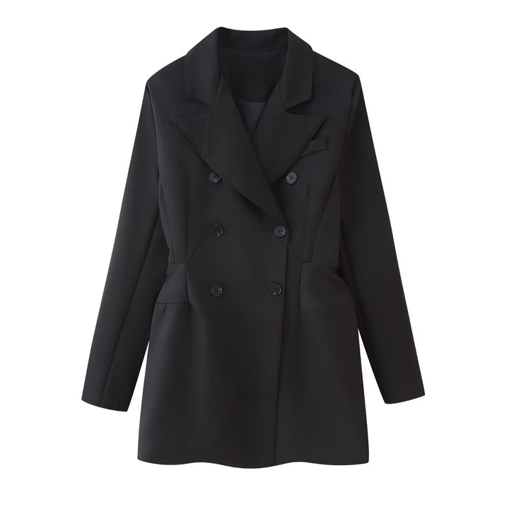 Damen elegante Doppelreiher Blazerjacke Drune 1758752861