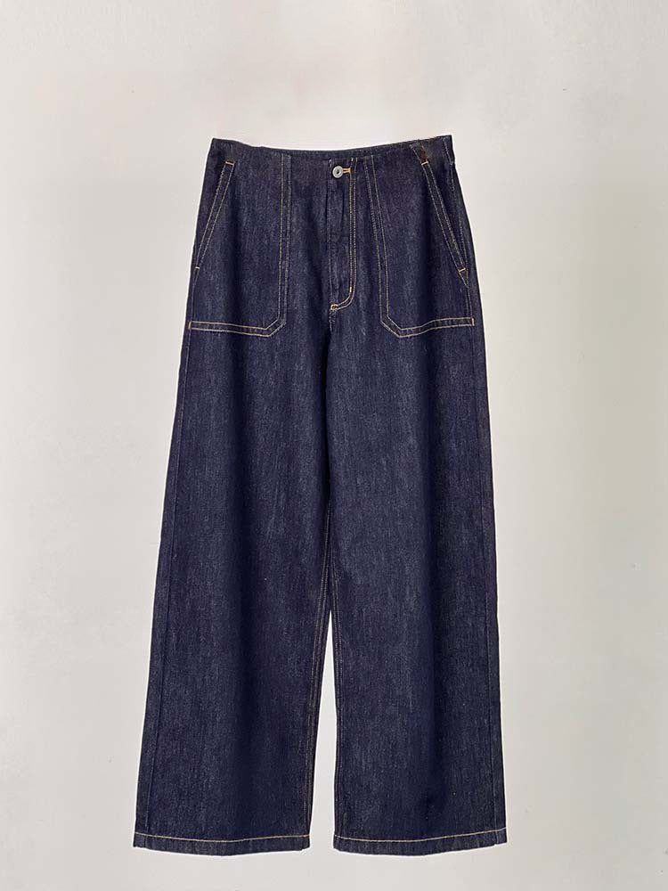 Damen Modische Jeans mit weitem Schnitt und hohem Bund Drune