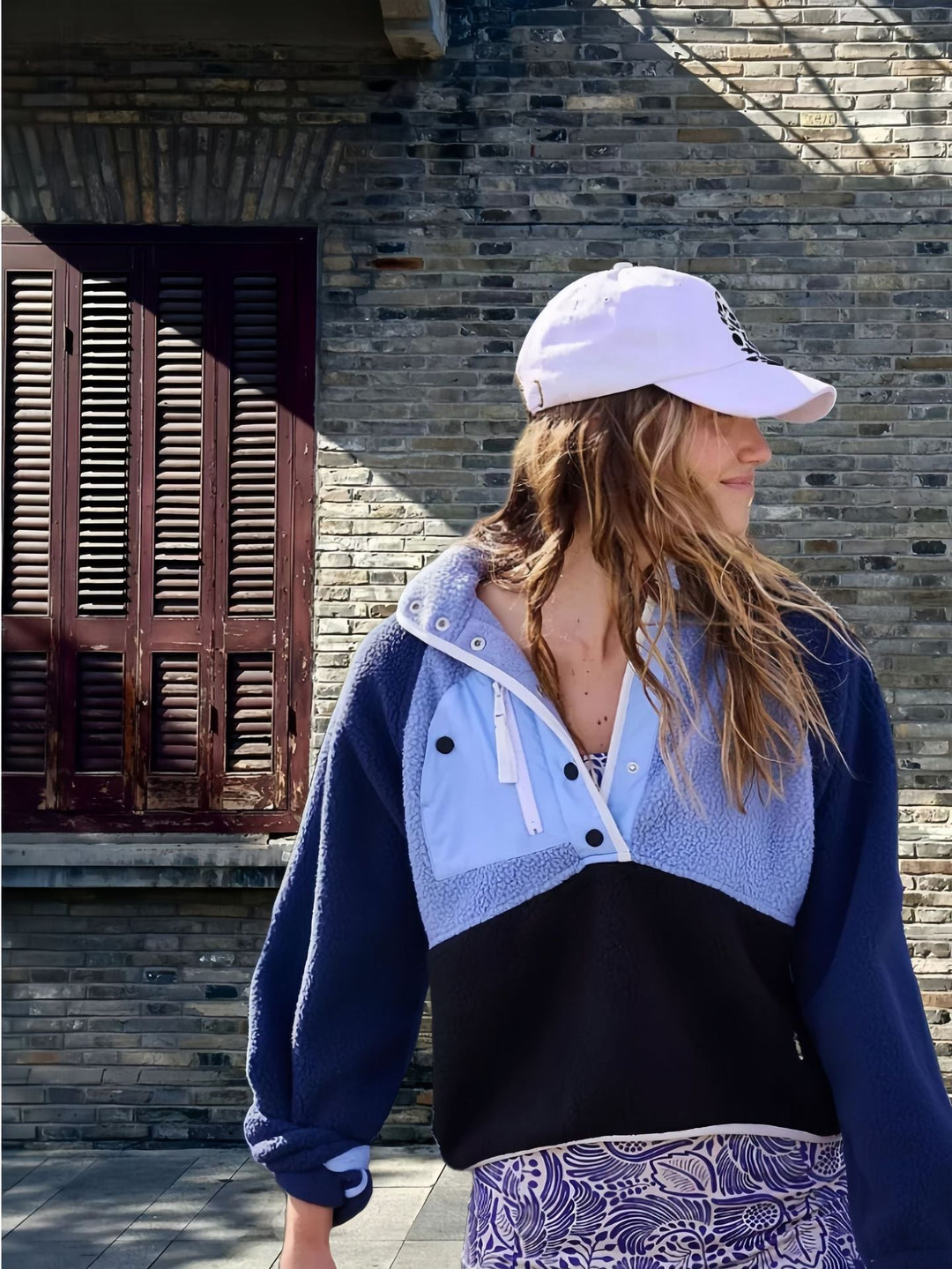 Damen Fleece-Jacke mit hohem Kragen und dekorativem Reißverschluss Drune