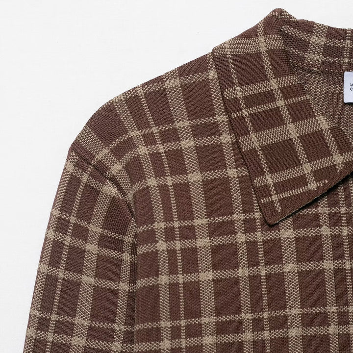 Damen Karo-Jacke mit praktischen Taschen und modischem Kragen Drune