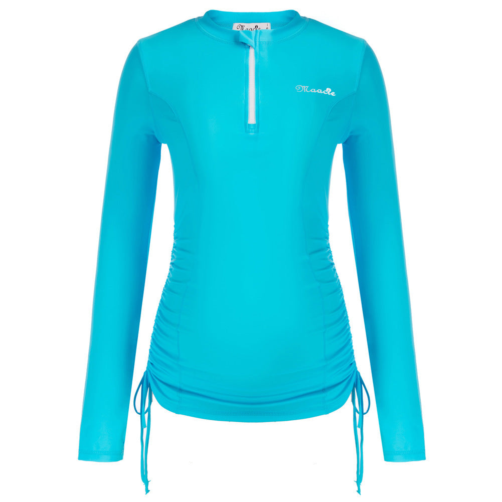 Damen Langarm Rashguard mit Kordelzug und UV-Schutz Drune