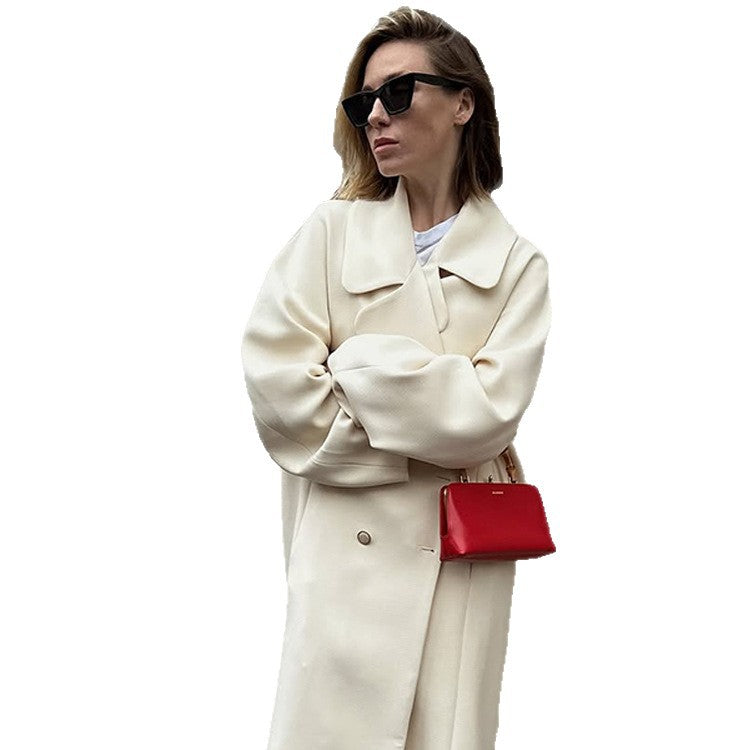 Damen Elegante Oversized Wolljacke Drune