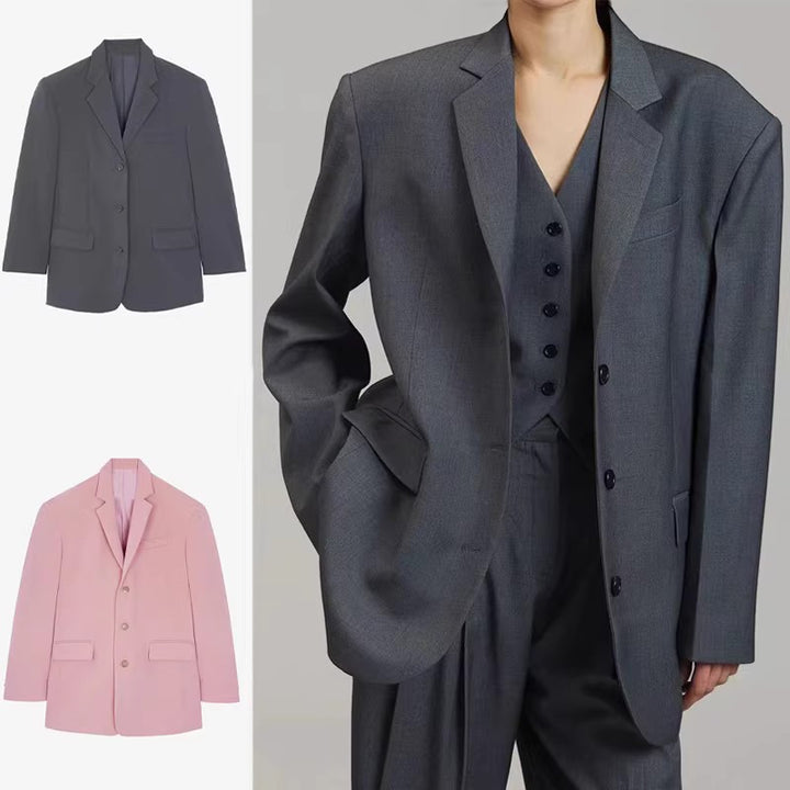 Damen Eleganter Oversize-Blazer mit passendem Hosenanzug Drune