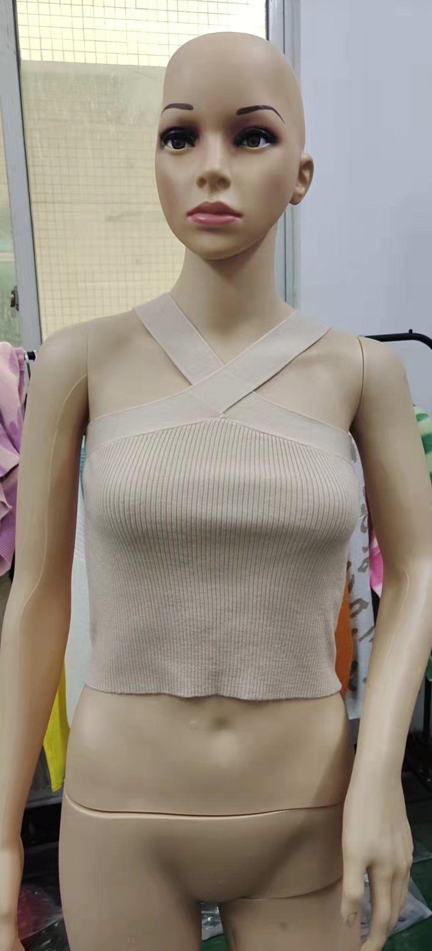 Damen Crop-Top mit schickem Kreuz-Trägerdesign Drune