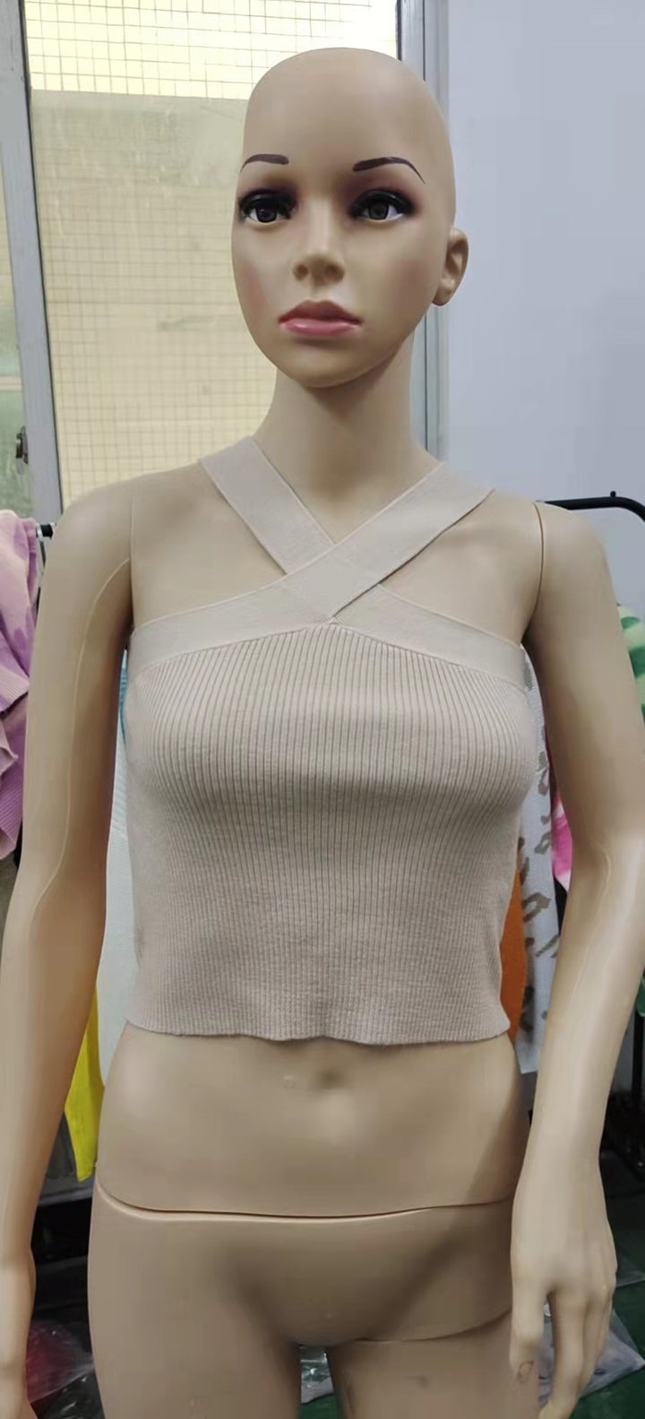 Damen Crop-Top mit schickem Kreuz-Trägerdesign Drune