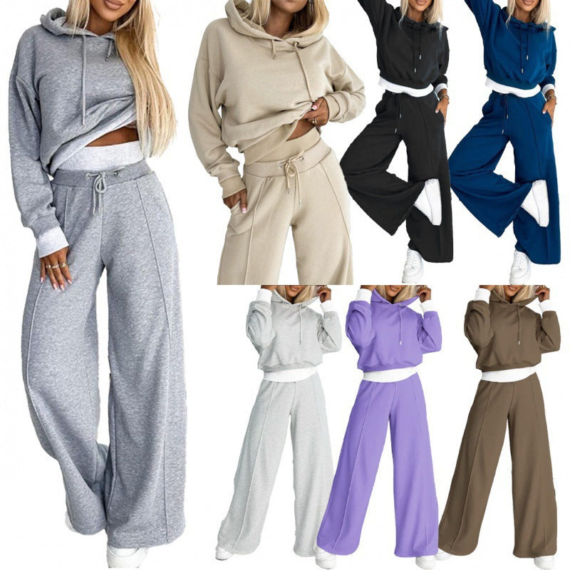 Damen Sportliches Lounge-Set mit weitem Schnitt und Kapuze Drune