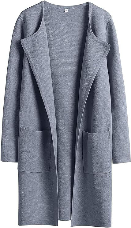 Damen Oversized Strickmantel mit offenen Fronten und praktischen Taschen Drune