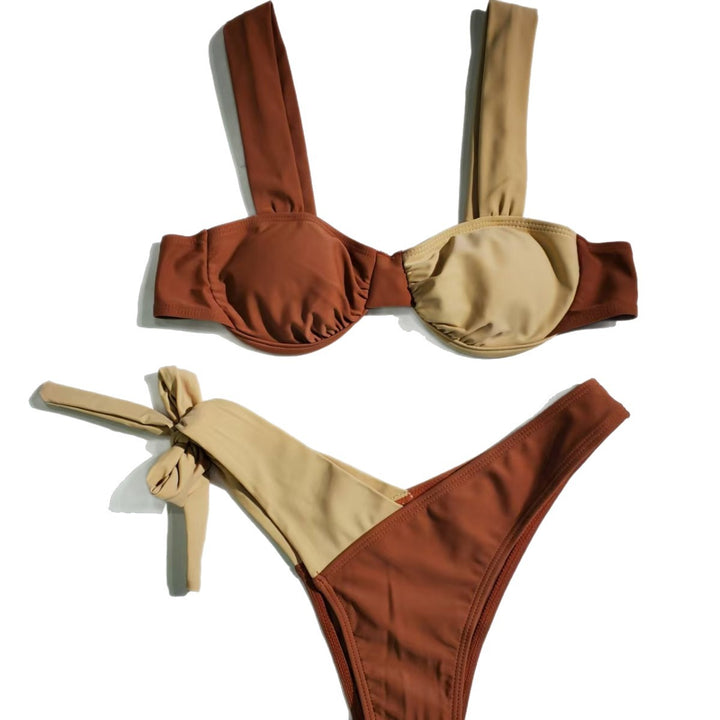 Damen Bikini-Set mit hochwertigem Bustier und eleganten Bindebändern Drune