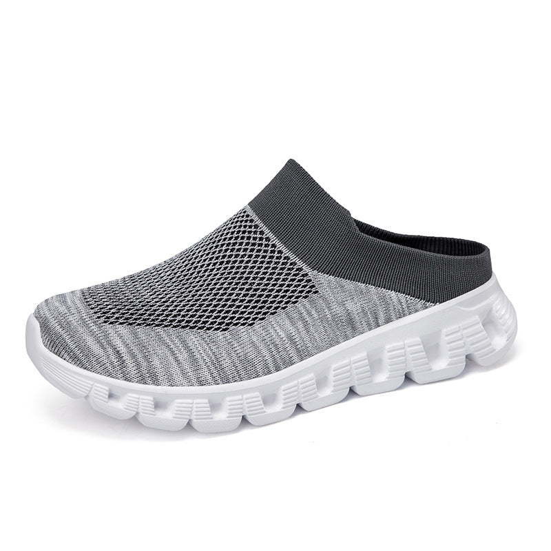 Unisex nan leichter Reiseschlupf-Mule mit gelochter Luftkammer-Sohle und sockenähnlichem Strickschaft Drune