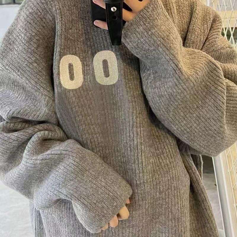 Damen Oversized Strickpullover mit Ribstruktur Drune