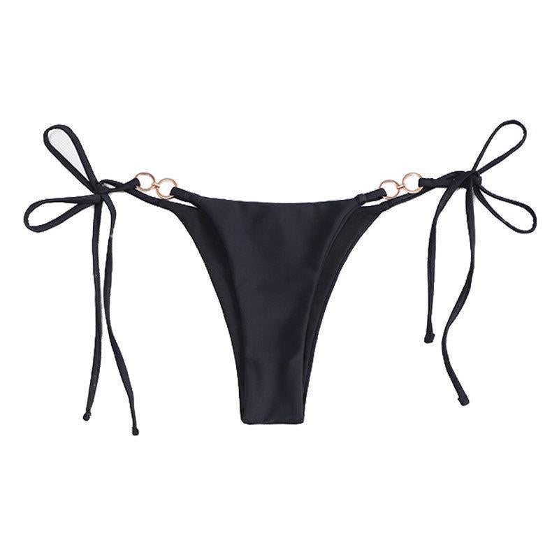 Damen Bikini-Höschen mit verstellbaren Bändern und elegantem Ring-Detail Drune