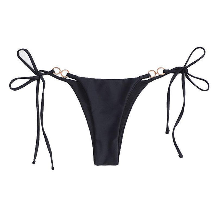 Damen Bikini-Höschen mit verstellbaren Bändern und elegantem Ring-Detail Drune