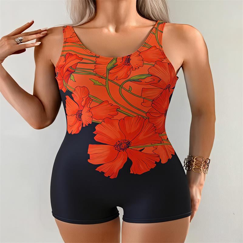 Damen Einteiler Badeanzug mit modernem Grafikdesign und elegantem Schnitt Drune