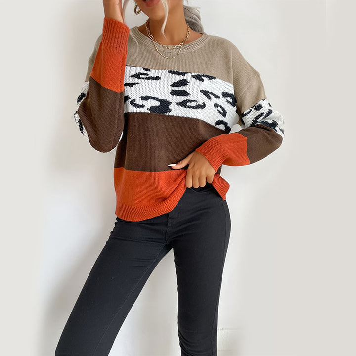 Damen modischer Strickpullover mit einzigartigem Muster und lässigem Schnitt Drune