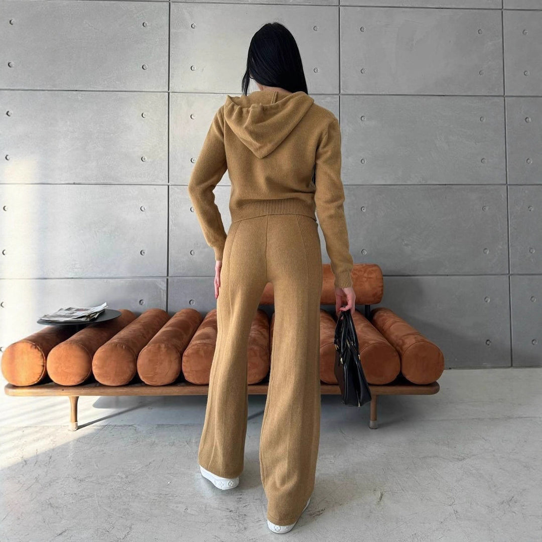 Damen Bequemer Fleece-Jumpsuit mit praktischer Kapuze und Reißverschluss Drune