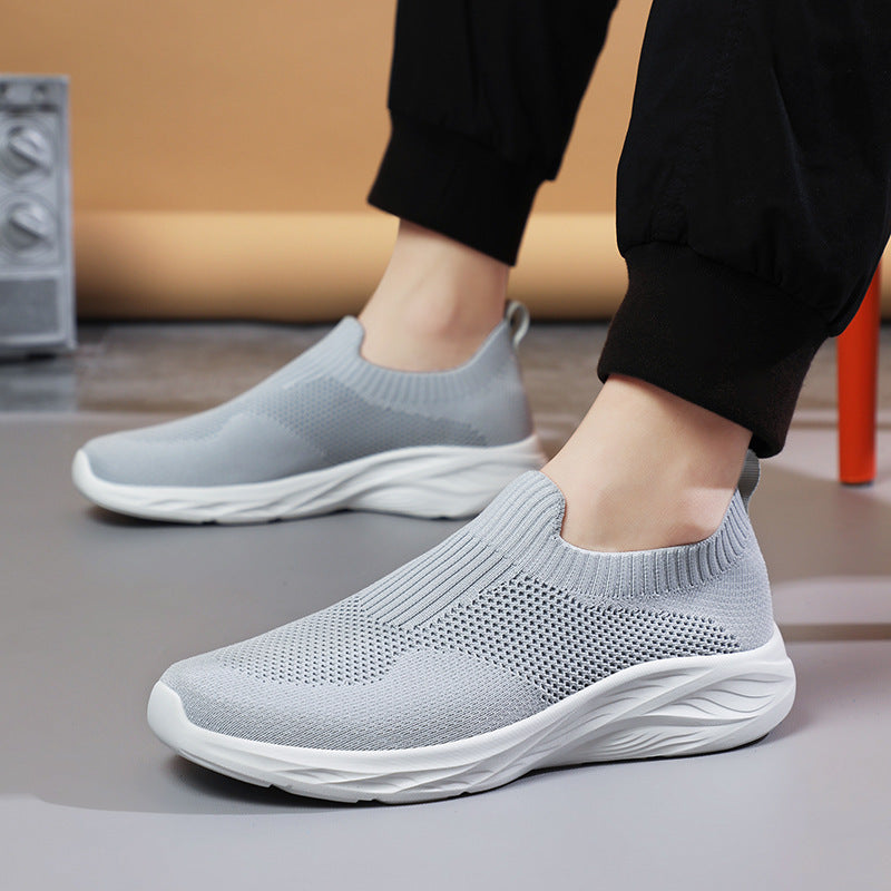 Unisex nan elastischer Strick-Schlupfschuh mit ergonomischer Dämpfungssohle und Fersenlasche Drune