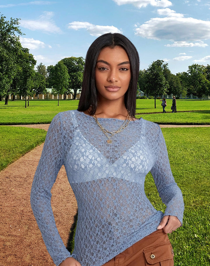 Damen Spitzenoberteil mit eleganter Passform und raffinierten Details Drune