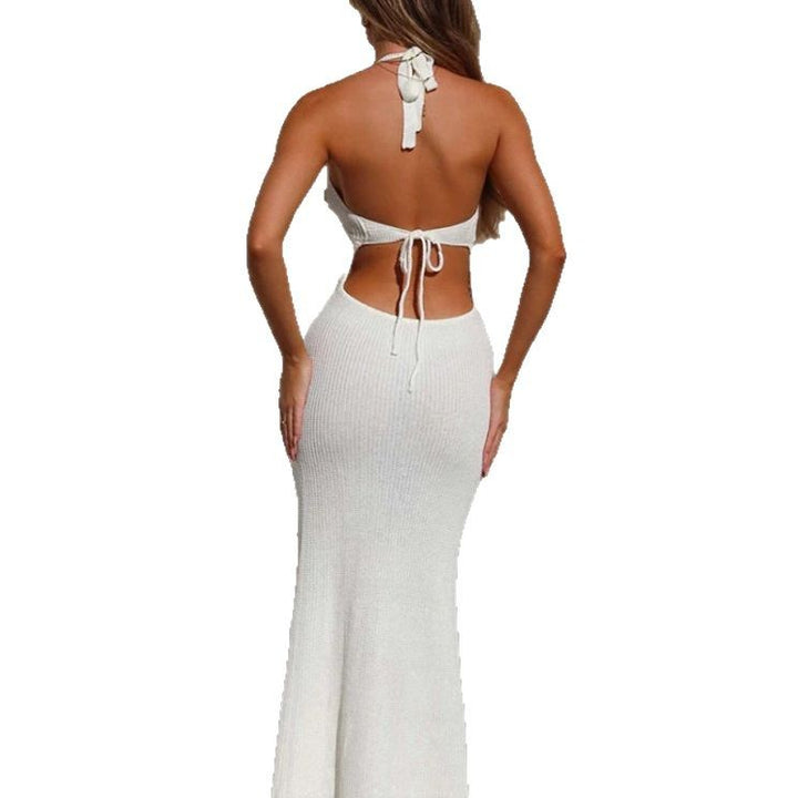 Damen Strick-Maxikleid mit raffinierten Lochmustern und eleganter Silhouette Drune