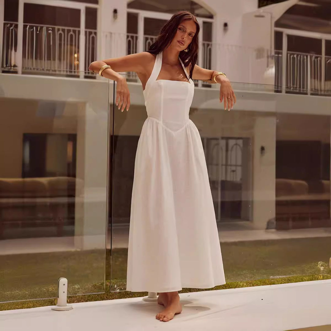 Damen Maxikleid mit tiefem Rückenausschnitt und eleganter Passform Drune
