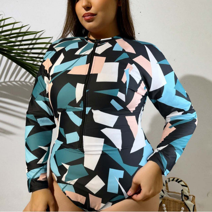 Damen Langarm-Badeanzug mit modernem Design Drune