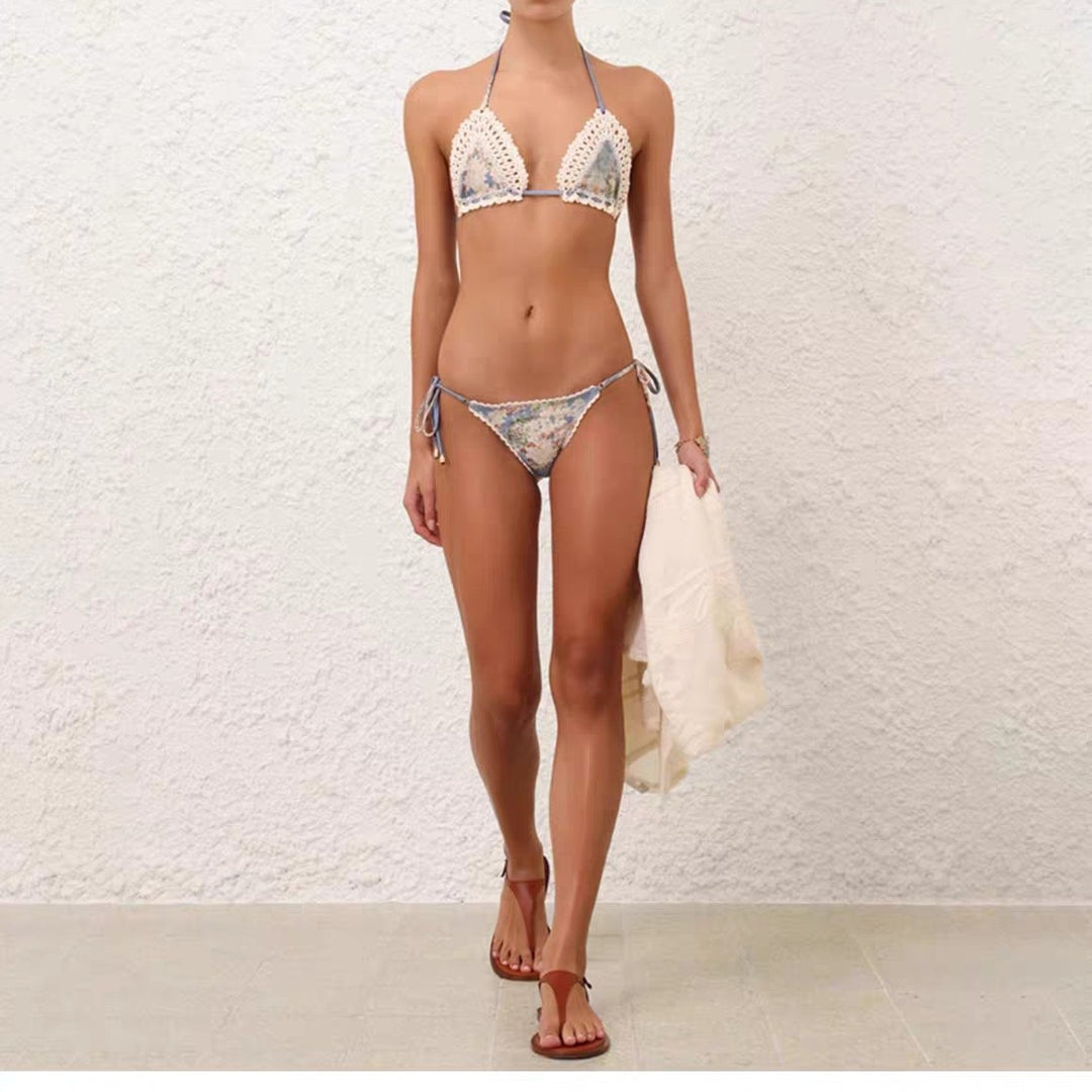Damen Triangel-Bikini mit Häkel-Details Drune