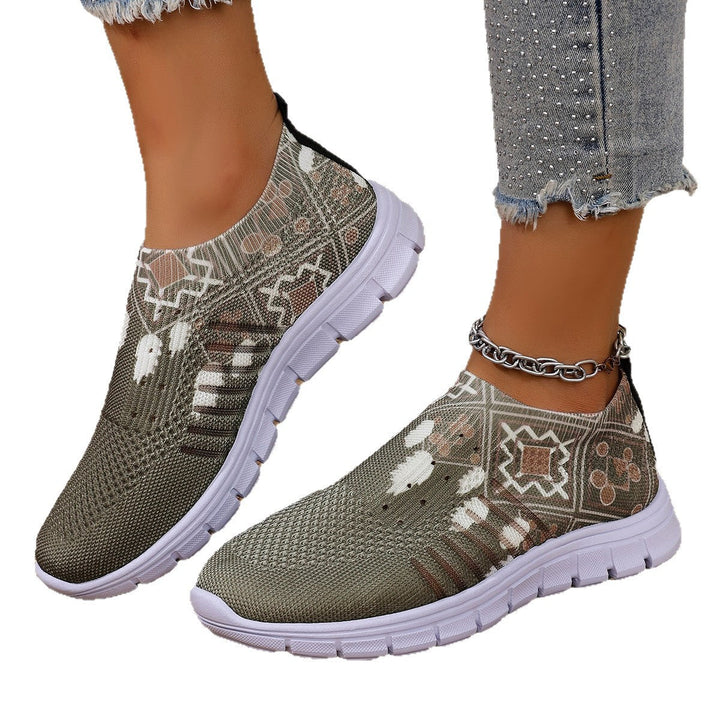 Damen moderne Slip-On Sneakers mit atmungsaktivem Stretch-Obermaterial Drune
