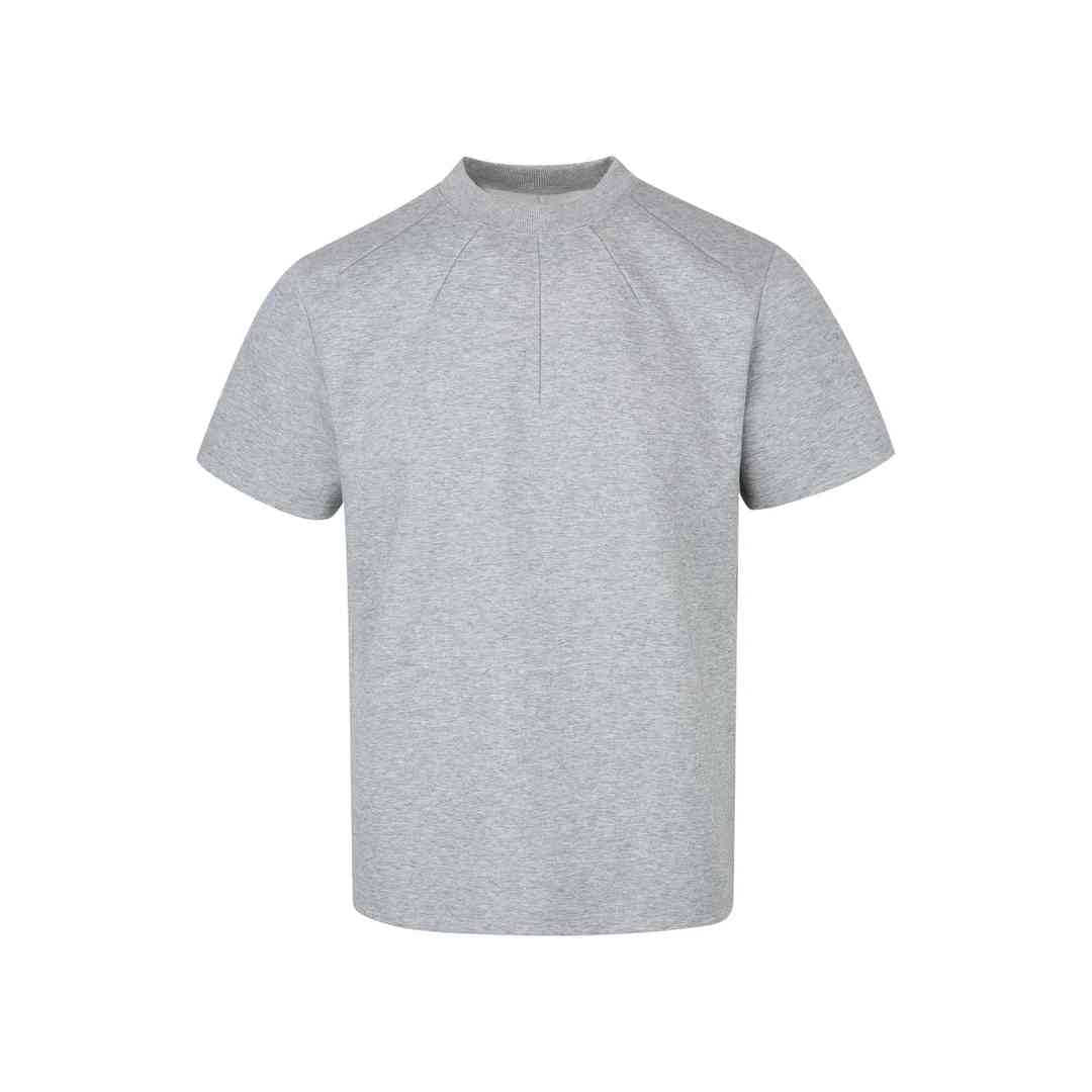 Herren modernes T-Shirt mit hohem Kragen und strukturierter Verarbeitung Drune