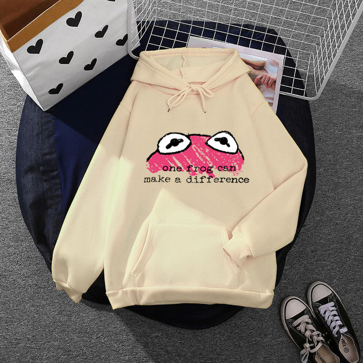 Damen Kapuzenpullover mit kreativem Froschdesign Drune