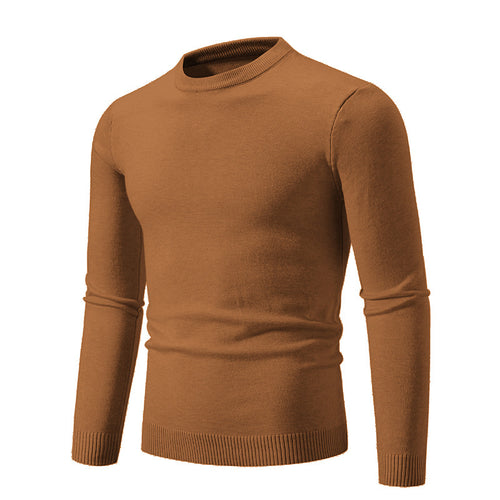 Herren klassischer Rundhals-Pullover aus weichem Strick Drune
